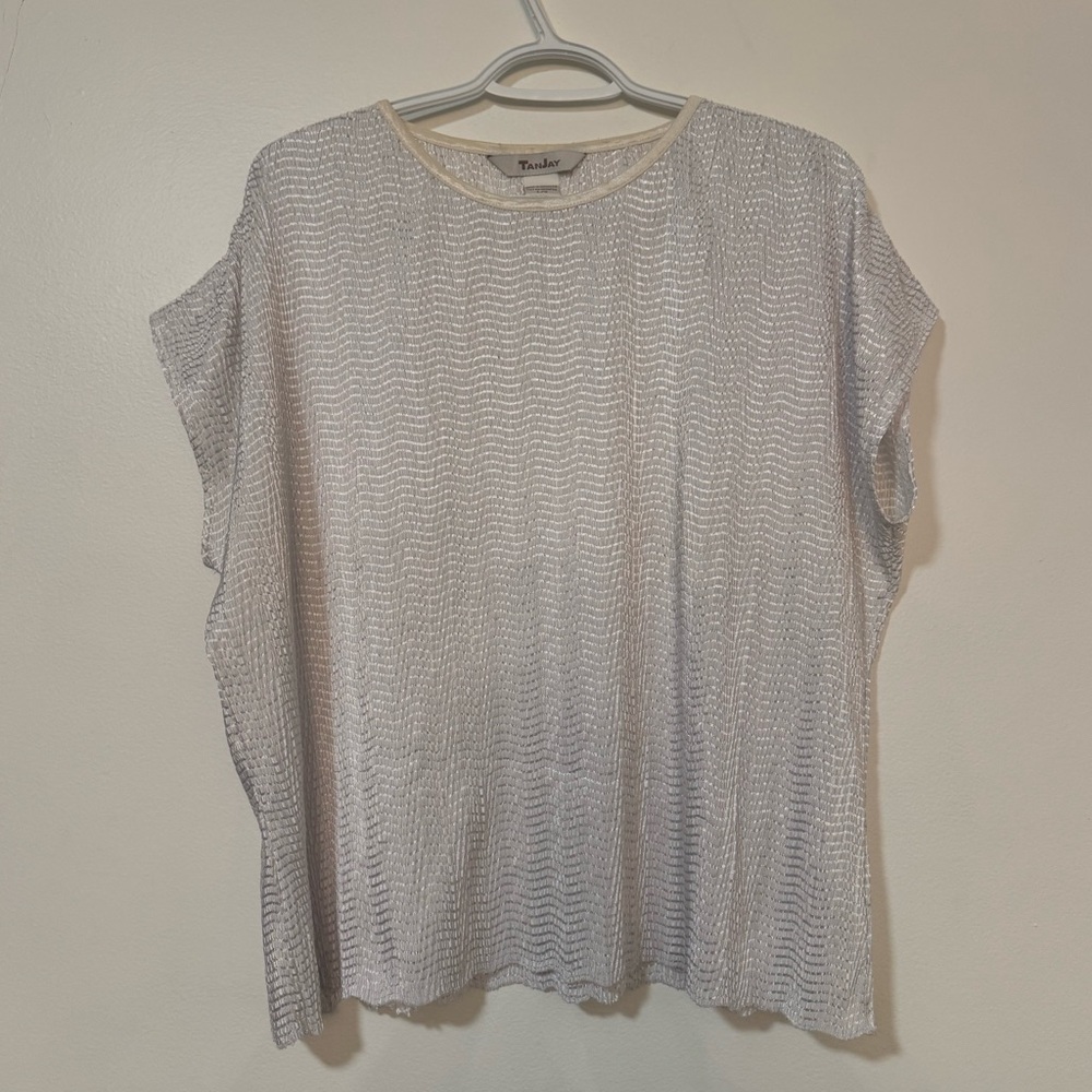 TanJay white metallic Blouse